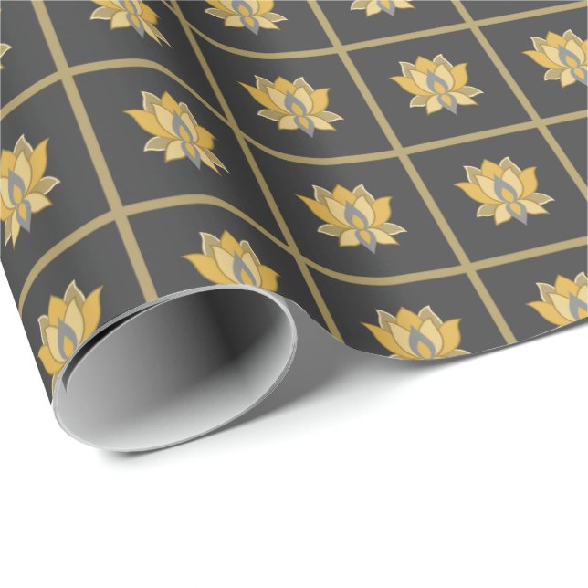 Guld och Grått Presentpapper (Rullad Hörn)