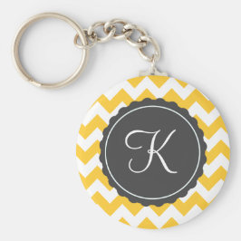 Guld och Grått Zig Zag Anpassningsbar Initial Nyckelring