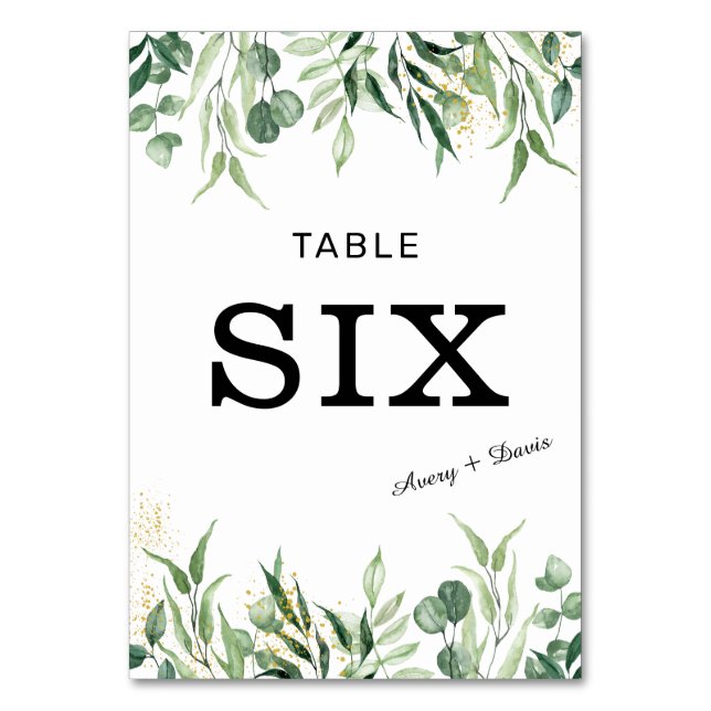 Guld och Grey Bröllop för Bordsnummer Card. (Framsidan)