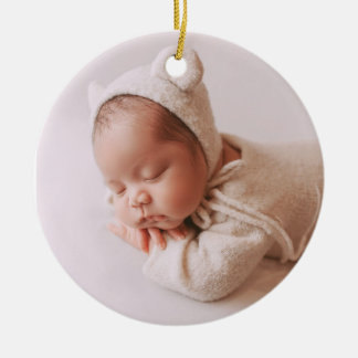 Guld och grönt barns första jul julgransprydnad keramik