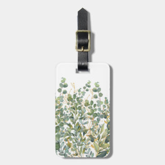 Guld och Grönt botaniska eukalyptus Löv Bagagebricka