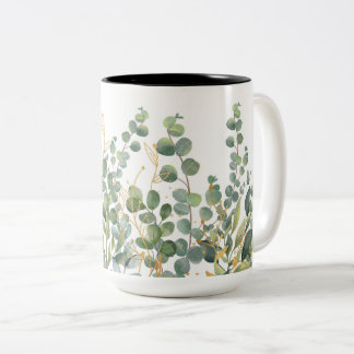Guld och Grönt botaniska eukalyptus Löv Två-Tonad Mugg
