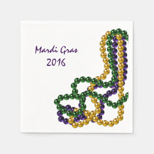 Guld och grönt för Mardi Gras party purpurfärga Pappersservett