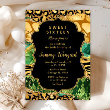 Guld och Grönt Safari Agate Sweet sixteen