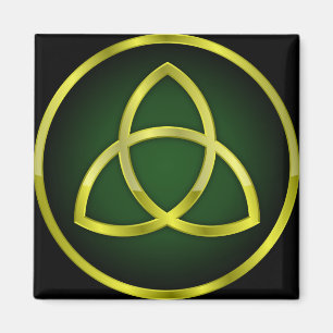 guld och grönt triquetra magnet