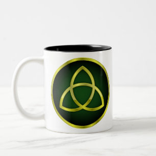 guld och grönt triquetra Två-Tonad mugg