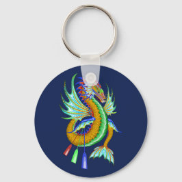 Guld och Grönt Vatten Dragon Boat Tävla Nyckelring