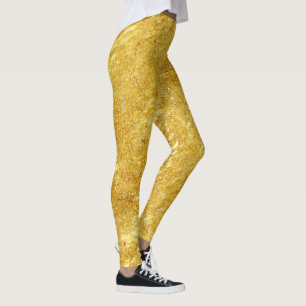 Guld och gult, marmor mönster leggings