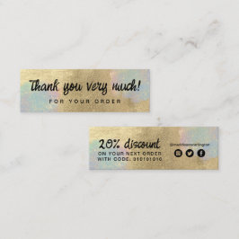 Guld och Iridencent Glitter Struktur Mini Visitkort