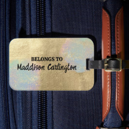 Guld och iriserande glitterstruktur bagagebricka