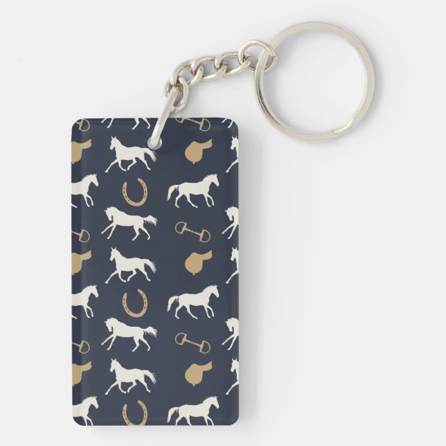 Guld och Ivory English Horses Mönster (Baksidan)