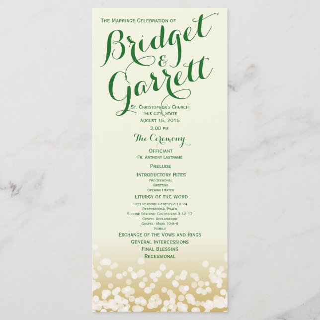 Guld och Ivory Twinkle Ljus Program (Framsida)