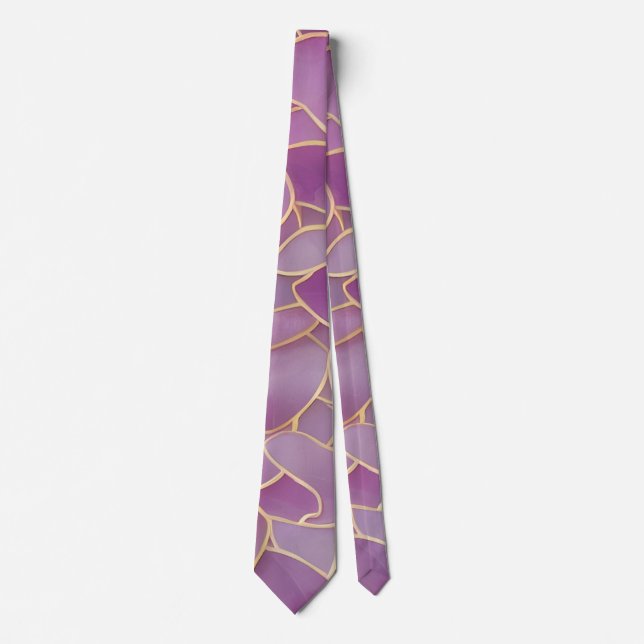 Guld och Lila Leafy Mönster Slips (Framsida)