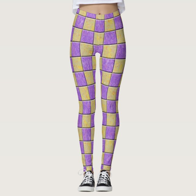 Guld och lila mönster leggings (Framsida)