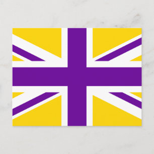 Guld och Lila Union Jack Vykort