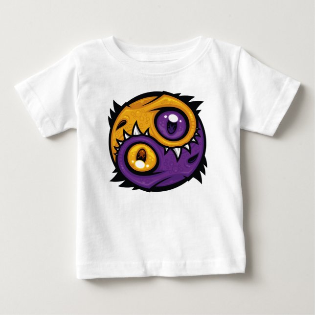 Guld- och lila Yin Yang-drakar T Shirt (Framsida)
