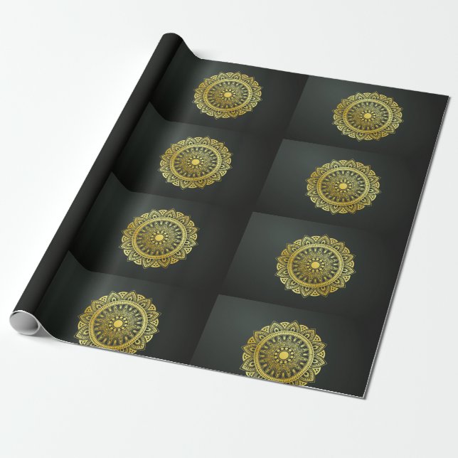 Guld och Mandala Presentpapper (Utrullad)