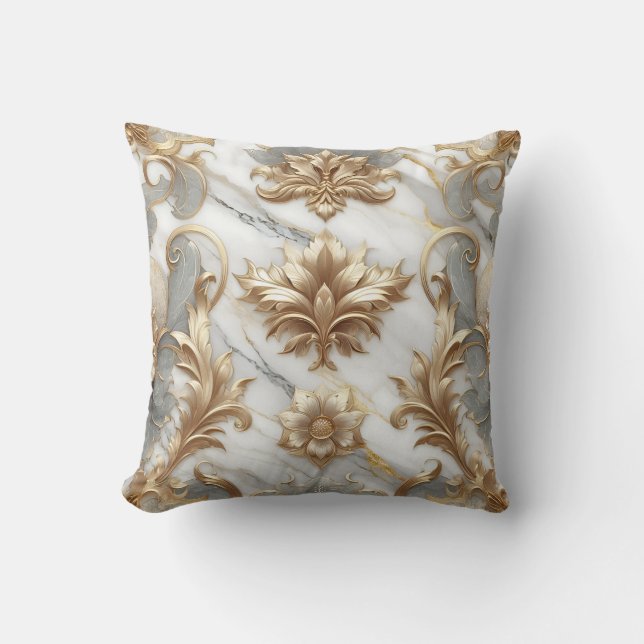 Guld och Marble Cushion Kudde (Framsida)
