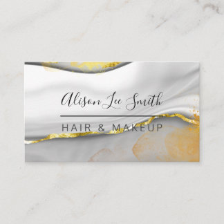 Guld och marble Hair & Makeup Visitkort