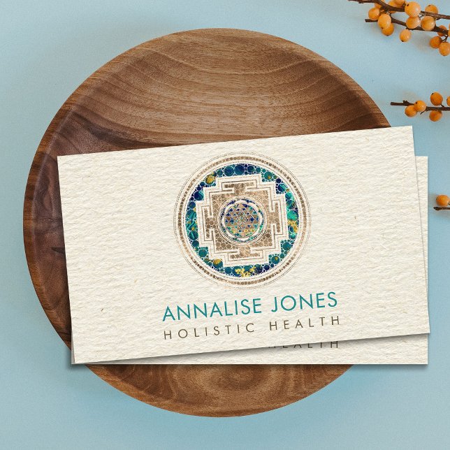 Guld och Marble Sri Yantra/Sri Chakra Dot Art Visitkort (Skapare uppladdad)