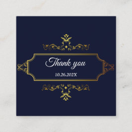 Guld och marinblå indisk stil kuvert med inneslutn tilläggskort