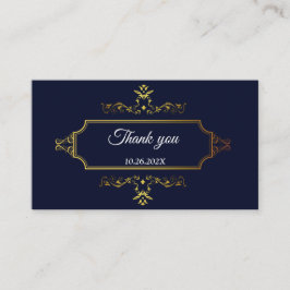 Guld och marinblå indisk stil kuvert med inneslutn tilläggskort