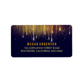 Guld och marinen Ljus Glitter Bröllop Adressetikett