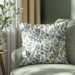 Guld och marinens Vintage Botanic Mönster Kudde<br><div class="desc">Guld och marinens Vintage Botanic Mönster Dekorativ kudde - Bygga upp naturens serenskönhet med detta sömlösa dekorativ kudde mönster,  med fylliga botaniska skisser och en trädgårdsinspirerad färg palett. Med den här utformningen kommer en blomstrande trädgårds charm in i alla utrymmen.</div>
