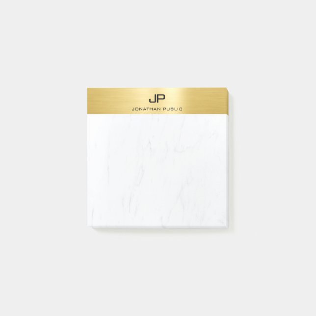 Guld och marmor Modern enkel mall, Elegant Post-it Block (Framsida)