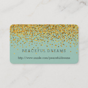 Guld och Mint Confetti Visitkort