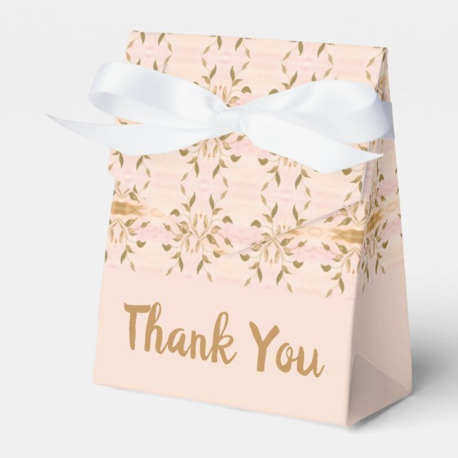 Guld och mjuk Rosa Presentaskar (Framsidan Sidan)