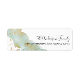 Guld och myntfolie guld, returadress för julafton etikett