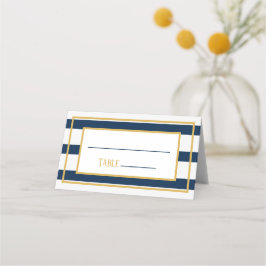 Guld och Navy Nautical Rand Bröllop Bord Placeringskort