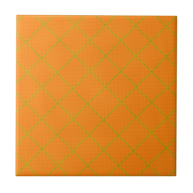 Guld och Orange Tile Kakelplatta (Framsidan)