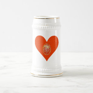 Guld och Orange Vintage Cameo Sejdel