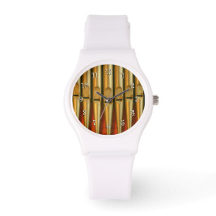 Guld- och orangerör armbandsur