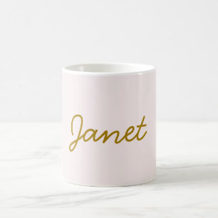 Guld- och pastellfärg kalligrafi Elegant vanligt n Kaffemugg