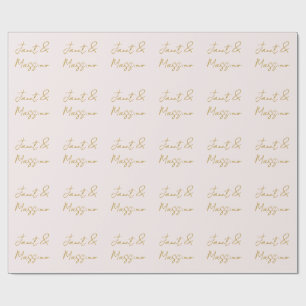 Guld- och pastellfärg kalligrafi Elegant vanligt n Presentpapper