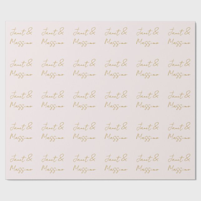 Guld- och pastellfärg kalligrafi Elegant vanligt n Presentpapper (Platt)