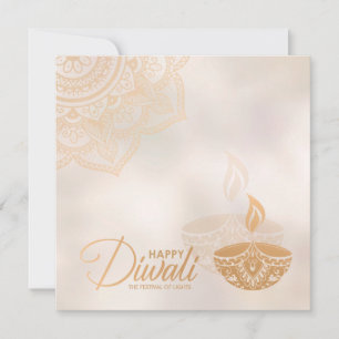 Guld och Pearl Lycklig Diwali Card Kort