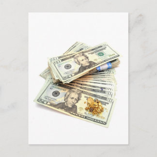 Guld och pengar vykort