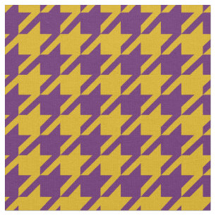 Guld- och purpurfärgat Houndstooth tyg