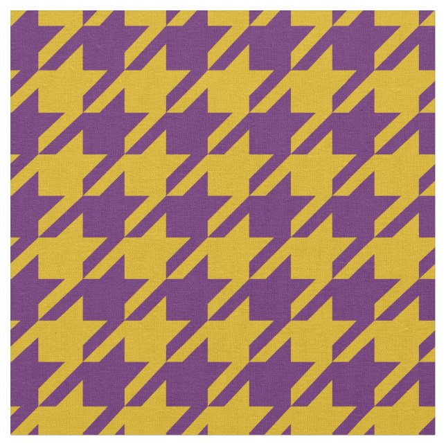Guld- och purpurfärgat Houndstooth tyg (Närbild)