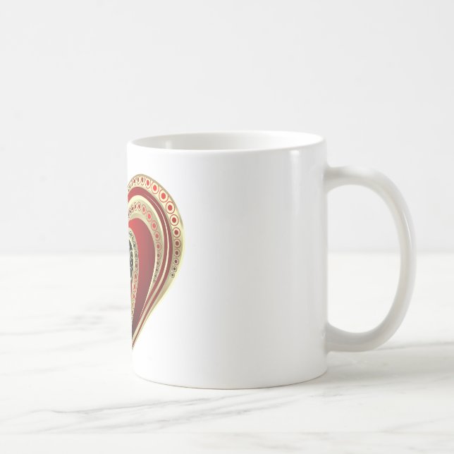 Guld och Red Heart Kaffemugg (Höger)