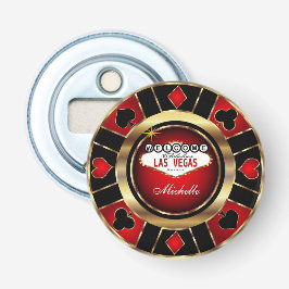 Guld och Red Poker Chip design - anpassa Flasköppnare