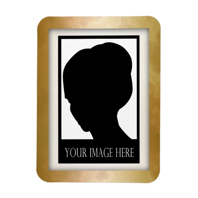 Guld och Ro Marble Photo Magnet (Vertikal)