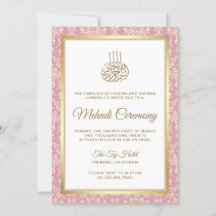 Guld och Ro Rosa Damask Islamic Mehndi Ceremony