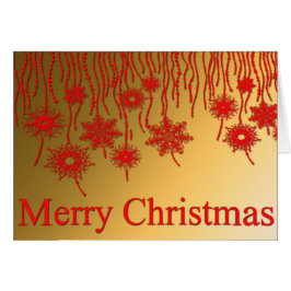 Guld och Röda God jul Hälsningskort