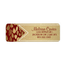 Guld och Röda Löv Mönster