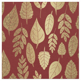Guld och Röda Löv Mönster Tyg
